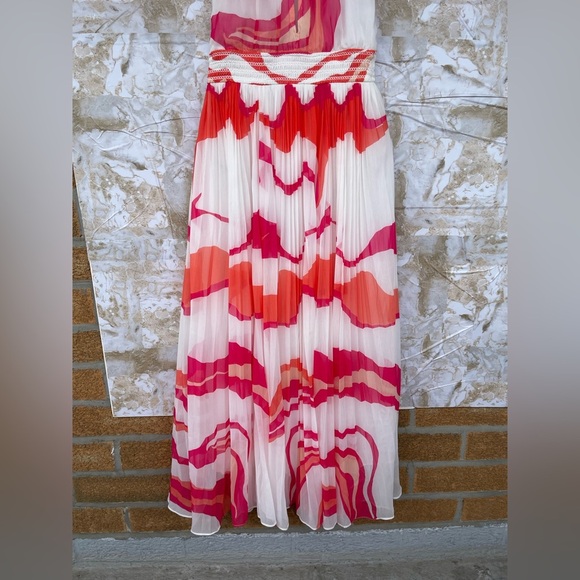 Rococo Sand White & Multicolour Abstract Pleated dress size small - Picture 12 of 15